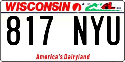 WI license plate 817NYU