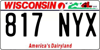 WI license plate 817NYX