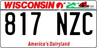 WI license plate 817NZC