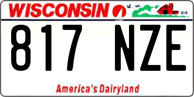 WI license plate 817NZE