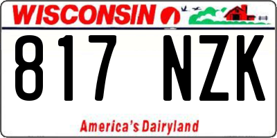 WI license plate 817NZK