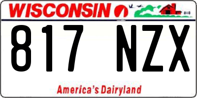 WI license plate 817NZX