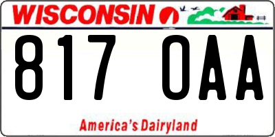 WI license plate 817OAA