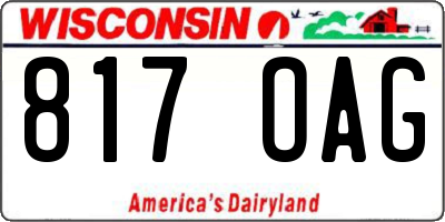 WI license plate 817OAG