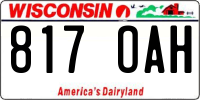 WI license plate 817OAH
