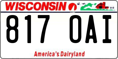 WI license plate 817OAI
