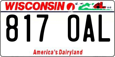 WI license plate 817OAL