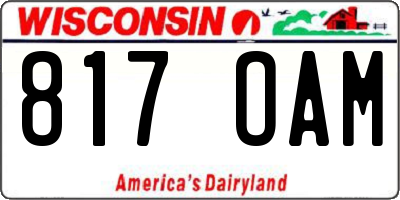 WI license plate 817OAM