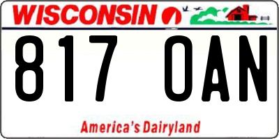 WI license plate 817OAN