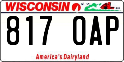 WI license plate 817OAP