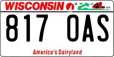 WI license plate 817OAS