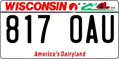 WI license plate 817OAU