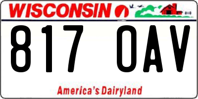 WI license plate 817OAV
