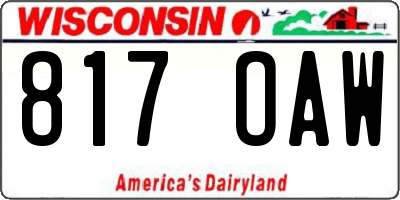 WI license plate 817OAW