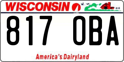 WI license plate 817OBA