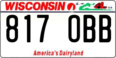 WI license plate 817OBB
