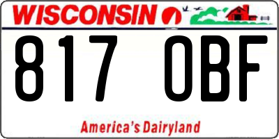 WI license plate 817OBF