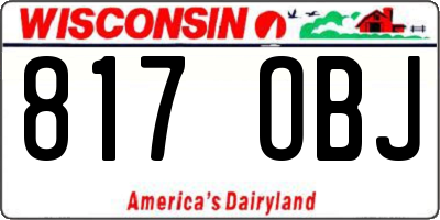 WI license plate 817OBJ