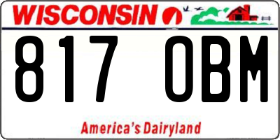 WI license plate 817OBM