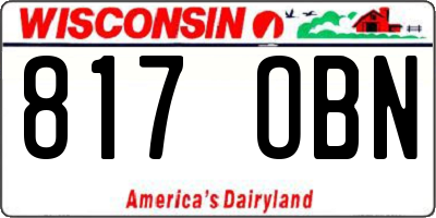 WI license plate 817OBN