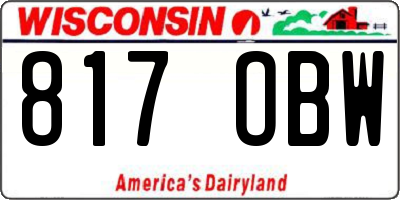WI license plate 817OBW