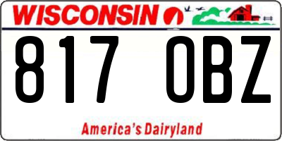 WI license plate 817OBZ