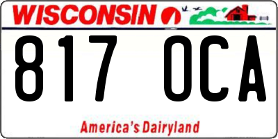 WI license plate 817OCA