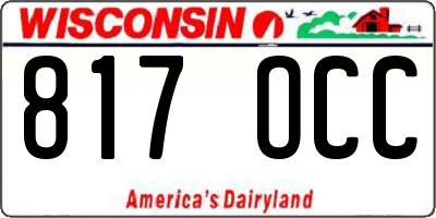 WI license plate 817OCC