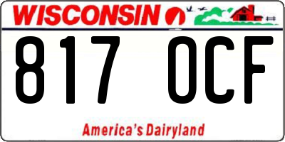 WI license plate 817OCF