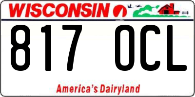 WI license plate 817OCL