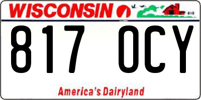 WI license plate 817OCY