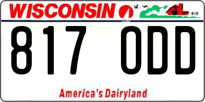 WI license plate 817ODD