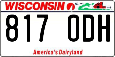 WI license plate 817ODH