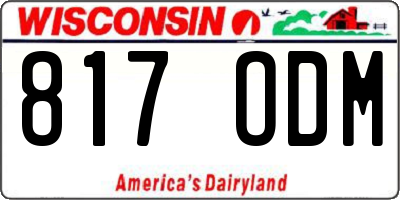 WI license plate 817ODM