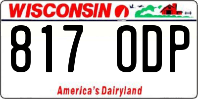 WI license plate 817ODP