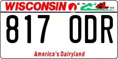 WI license plate 817ODR