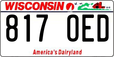 WI license plate 817OED