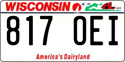WI license plate 817OEI