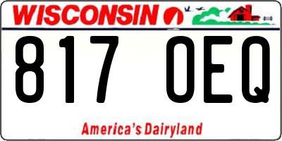WI license plate 817OEQ
