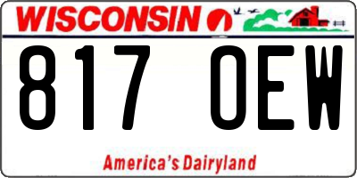 WI license plate 817OEW