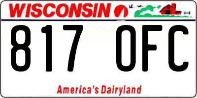 WI license plate 817OFC