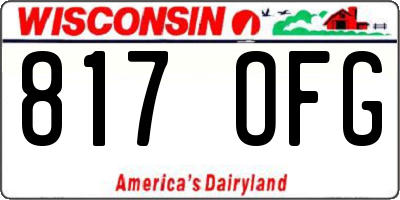 WI license plate 817OFG