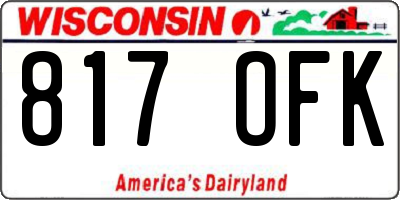 WI license plate 817OFK