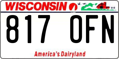 WI license plate 817OFN