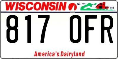 WI license plate 817OFR