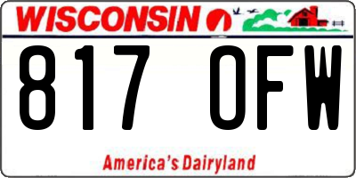 WI license plate 817OFW