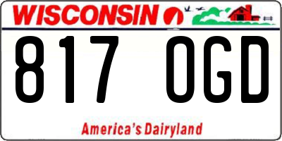 WI license plate 817OGD