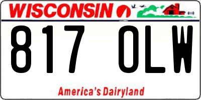 WI license plate 817OLW
