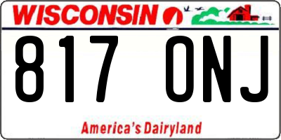 WI license plate 817ONJ