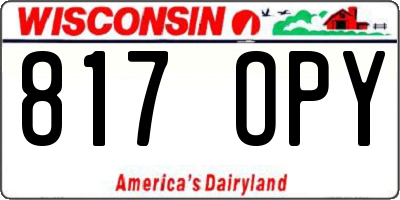 WI license plate 817OPY